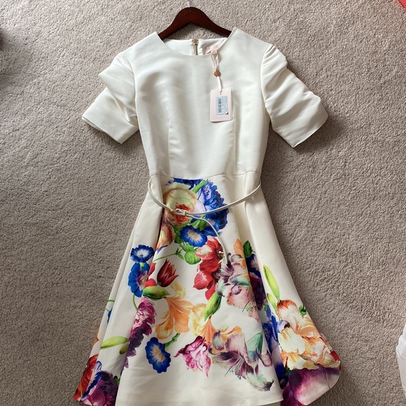 Ted BakerTapestry Flora' Belted Fit & Flare Dress - Picture 9 of 14